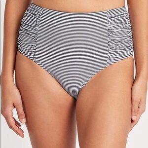 Sea Level Swim Australia NWT Positano Stripe High Waist Gathered Side Pant Size4